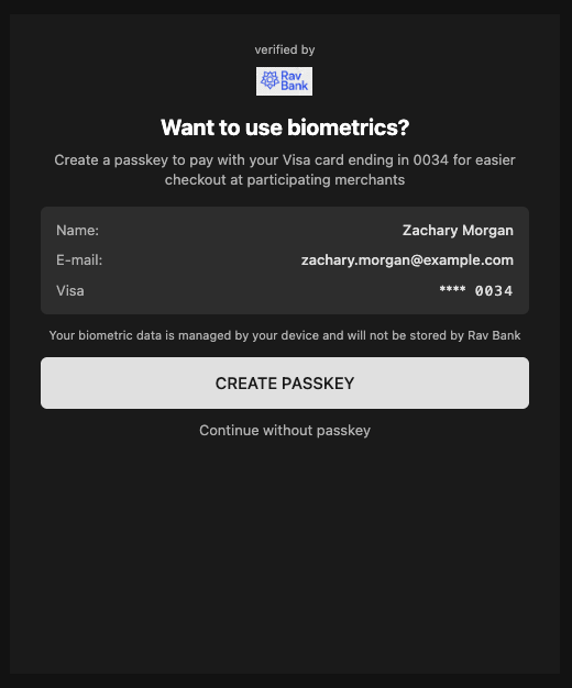 Simulated Create Passkey
